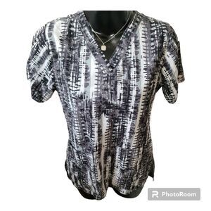 CARHARTT force cross flex v-neck scrub top C12114 black grey size XS womens